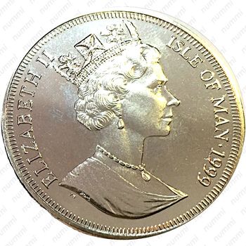 1 крона 1999, 30 лет первому человеку на Луне /Союз — Аполлон/ [Остров Мэн] - Аверс