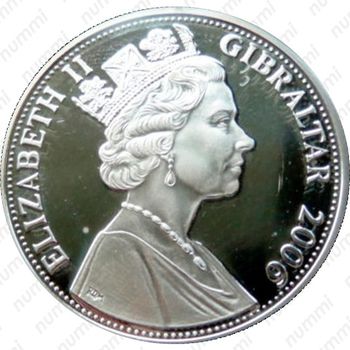 1 крона 2006, 80 лет со дня рождения Королевы Елизаветы II - четыре портрета [Гибралтар] - Аверс