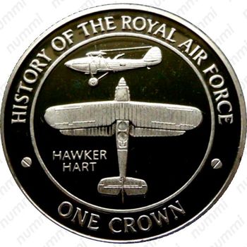 1 крона 2008, История королевских ВВС - Hawker Hart [Гибралтар] - Реверс