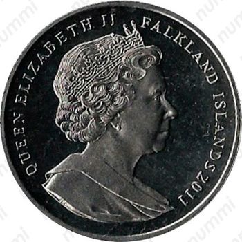 1 крона 2011, Королевская свадьба [Фолклендские острова] - Аверс
