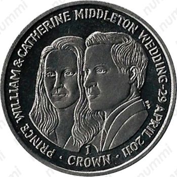 1 крона 2011, Королевская свадьба [Фолклендские острова] - Реверс