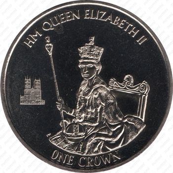 1 крона 2015, Елизавета II - самый долгоправящий монарх [Фолклендские острова] - Реверс