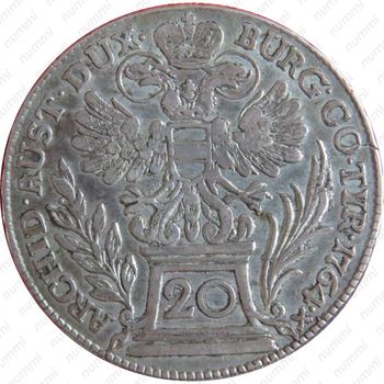 20 крейцеров 1754-1766, Орел с гербом Австрии на груди [Австрия] - Реверс