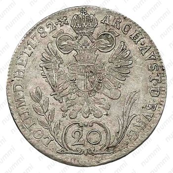 20 крейцеров 1780-1790, Иосиф II - Открытый венок над головой [Австрия] - Реверс