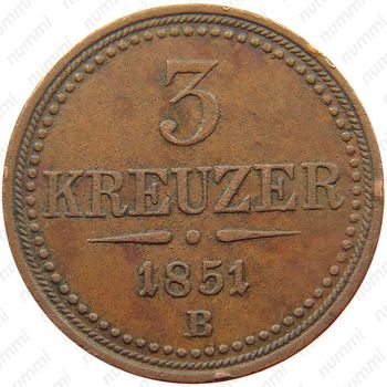 3 крейцера 1851 [Австрия] - Реверс