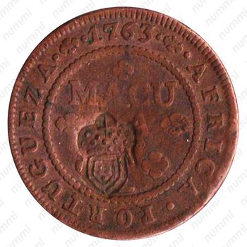 1 макута 1762-1770, Перечекан на ½ макуты [Ангола] - Реверс