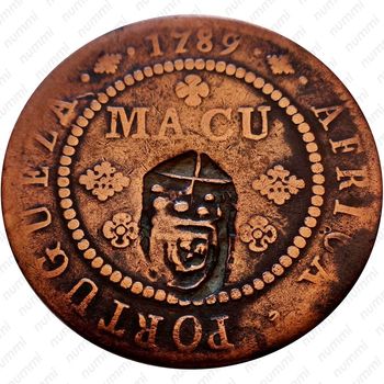 1 макута 1789, Перечекан на ½ макуты [Ангола] - Реверс