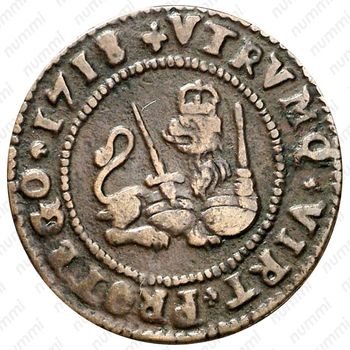 2 мараведи 1718-1720, Отметка монетного двора "Летучая мышь" [Испания] - Реверс