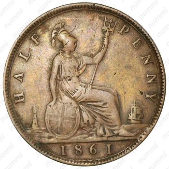 ½ пенни 1860-1873 [Великобритания] - Реверс