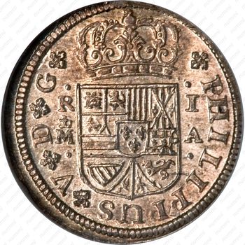1 реал 1717-1745, Отметка монетного двора "M" - Мадрид [Испания] - Аверс