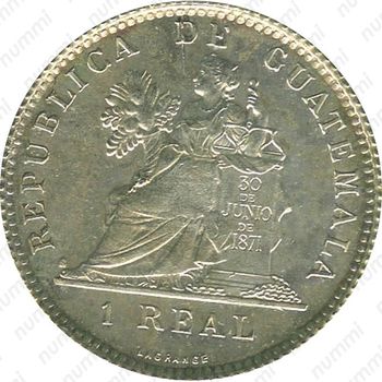 1 реал 1899, Проба 0.600 на аверсе [Гватемала] - Реверс