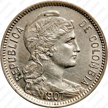 5 песо 1907-1914 [Колумбия] - Аверс