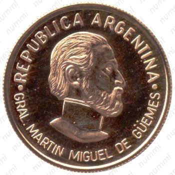 5 песо 2000, 179 лет со дня смерти генерала Мартина Мигела де Гемеса [Аргентина] - Аверс