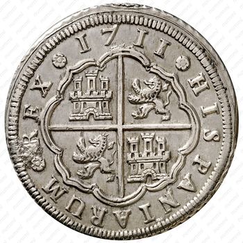 8 реалов 1711-1713, Отметка "M", "PHILIPPUS", узкая корона [Испания] - Реверс