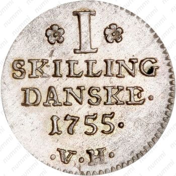 1 скиллинг 1751-1764 [Дания] - Реверс