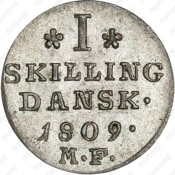 1 скиллинг 1808-1809 [Дания] - Реверс