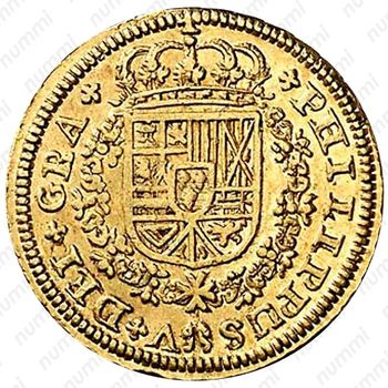 2 эскудо 1719-1725, Отметка монетного двора "M" - Мадрид [Испания] - Аверс