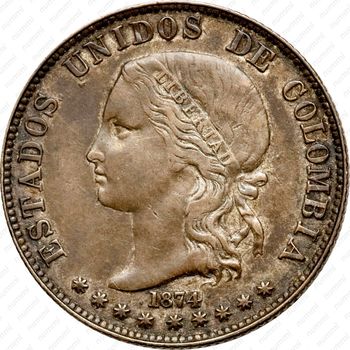 20 сентаво 1874-1884 [Колумбия] - Аверс