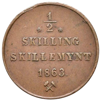 ½ скиллинга 1863 [Норвегия], фото 