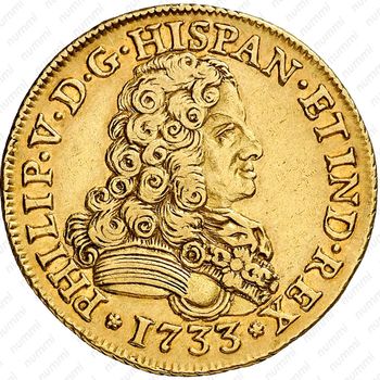 4 эскудо 1731-1733, Отметка монетного двора "S" - Севилья [Испания] - Аверс