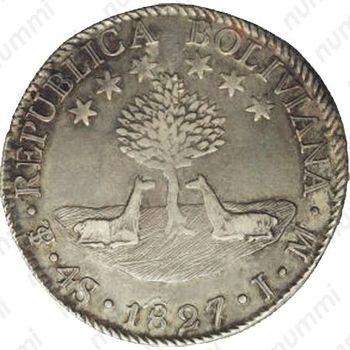 4 суэльдо 1827-1829 [Боливия] - Реверс
