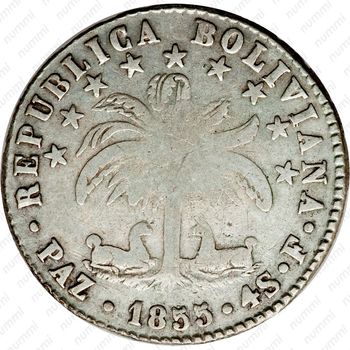 4 суэльдо 1855-1857 [Боливия] - Реверс