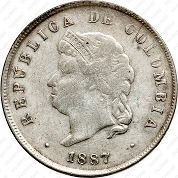 50 сентаво 1887 [Колумбия] - Аверс