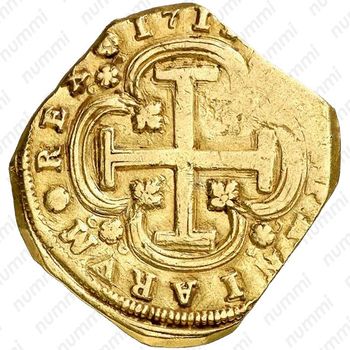 8 эскудо 1711-1714, Отметка монетного двора "M" - Мадрид [Испания] - Реверс