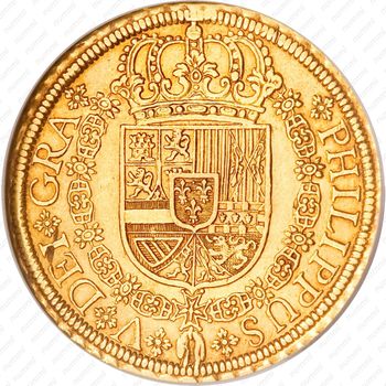 8 эскудо 1721-1723, Отметка монетного двора "Акведук" - Сеговия [Испания] - Аверс