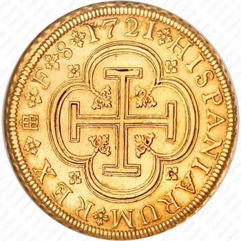 8 эскудо 1721-1723, Отметка монетного двора "Акведук" - Сеговия [Испания] - Реверс