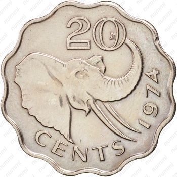 20 центов 1974-1979 [Свазиленд] - Реверс