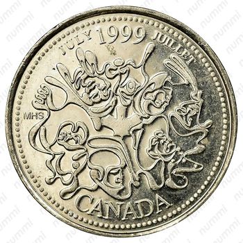 25 центов 1999, Миллениум - Июль 1999, Нация людей [Канада] - Реверс