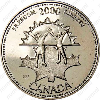 25 центов 2000, Миллениум - Свобода [Канада] - Реверс