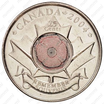 25 центов 2004, День памяти [Канада] - Реверс