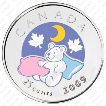 25 центов 2009, Плюшевый мишка, полумесяц [Канада] - Реверс