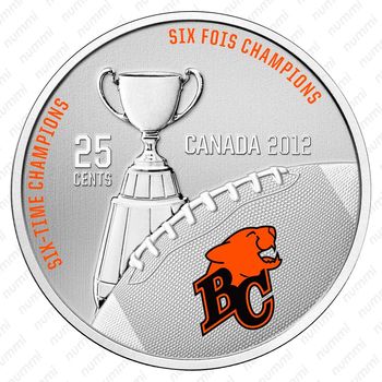 25 центов 2012, Сотый Кубок Грея - BC Lions [Канада] - Реверс
