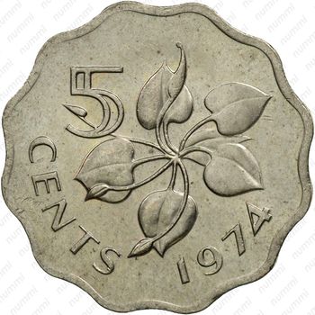 5 центов 1974-1979 [Свазиленд] - Реверс