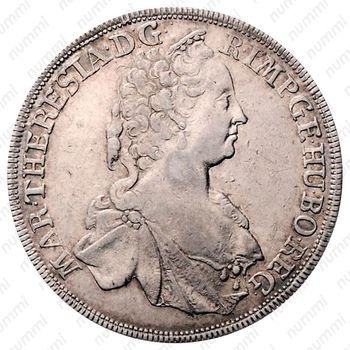 ½ талера 1749-1750, Мария Терезия - герб Штирии в центре [Австрия] - Аверс
