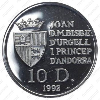 10 динеров 1992, Серна [Андорра] - Аверс