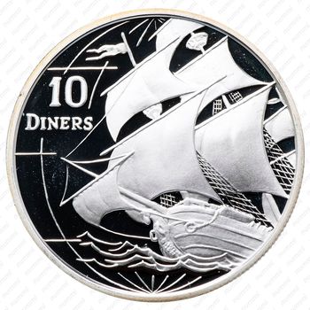 10 динеров 1996, Парусник [Андорра] - Реверс