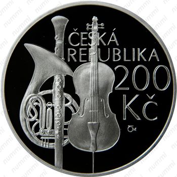 200 крон 2011, 200 лет Пражской консерватории [Чехия] - Аверс