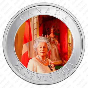 25 центов 2013, 60 лет со дня Коронация Елизаветы II [Канада] - Реверс