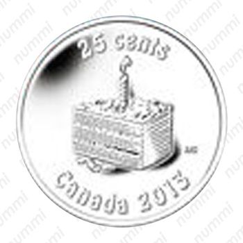 25 центов 2013, Кусочек торта [Канада] - Реверс