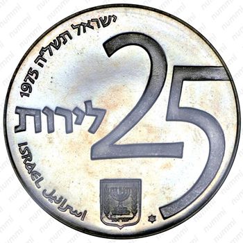 25 лир 1975, 27 лет Независимости [Израиль] - Аверс