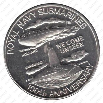 5 крон 2001, 100 лет Подводному флоту Великобритании [Теркс и Кайкос] - Реверс
