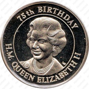 5 крон 2001, 75 лет со дня рождения Королевы Елизаветы II [Теркс и Кайкос] - Реверс