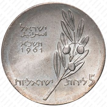 5 лир 1961, 13 лет Независимости [Израиль] - Аверс