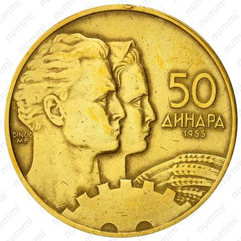 50 динаров 1955 [Югославия] - Реверс