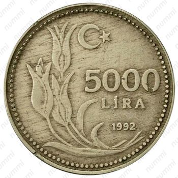 5.000 лир 1992-1994 [Турция] - Реверс