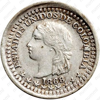 ½ десимо 1868-1878, LEI 0.666 [Колумбия] - Аверс
